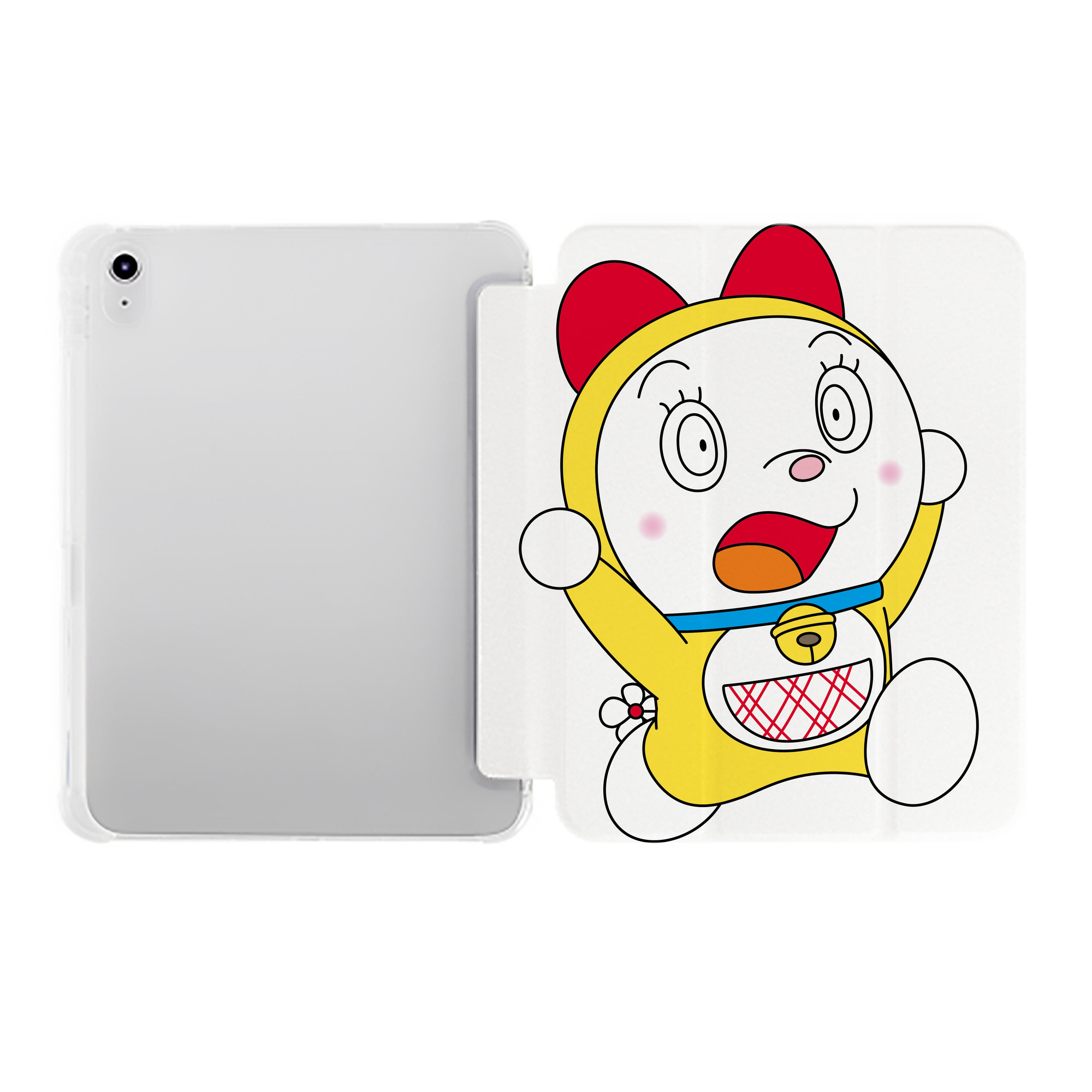 （画像用） ドラえもん ドラミ Doraemon Dorami IPad ケース ペン収納付き 三つ折りスタンド PUレザー×シリコン 対応機種9.5/10.5/10.9インチ